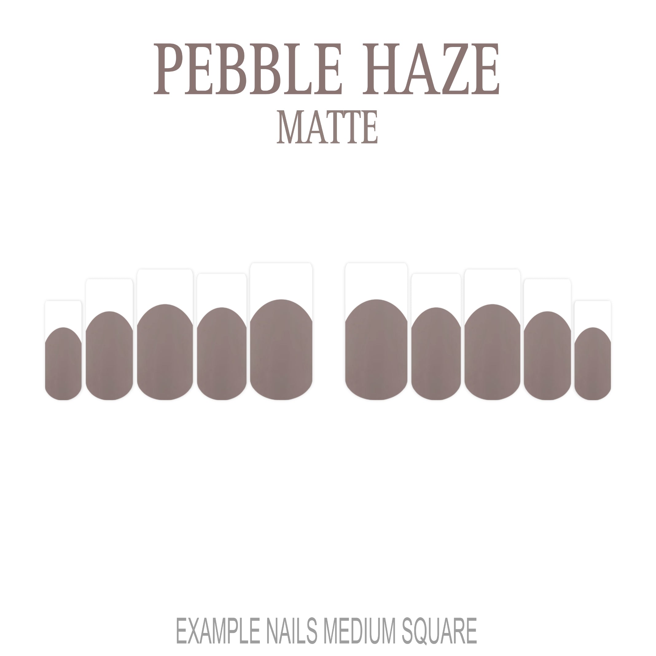 Pebble Haze grey French tip press-on nails
