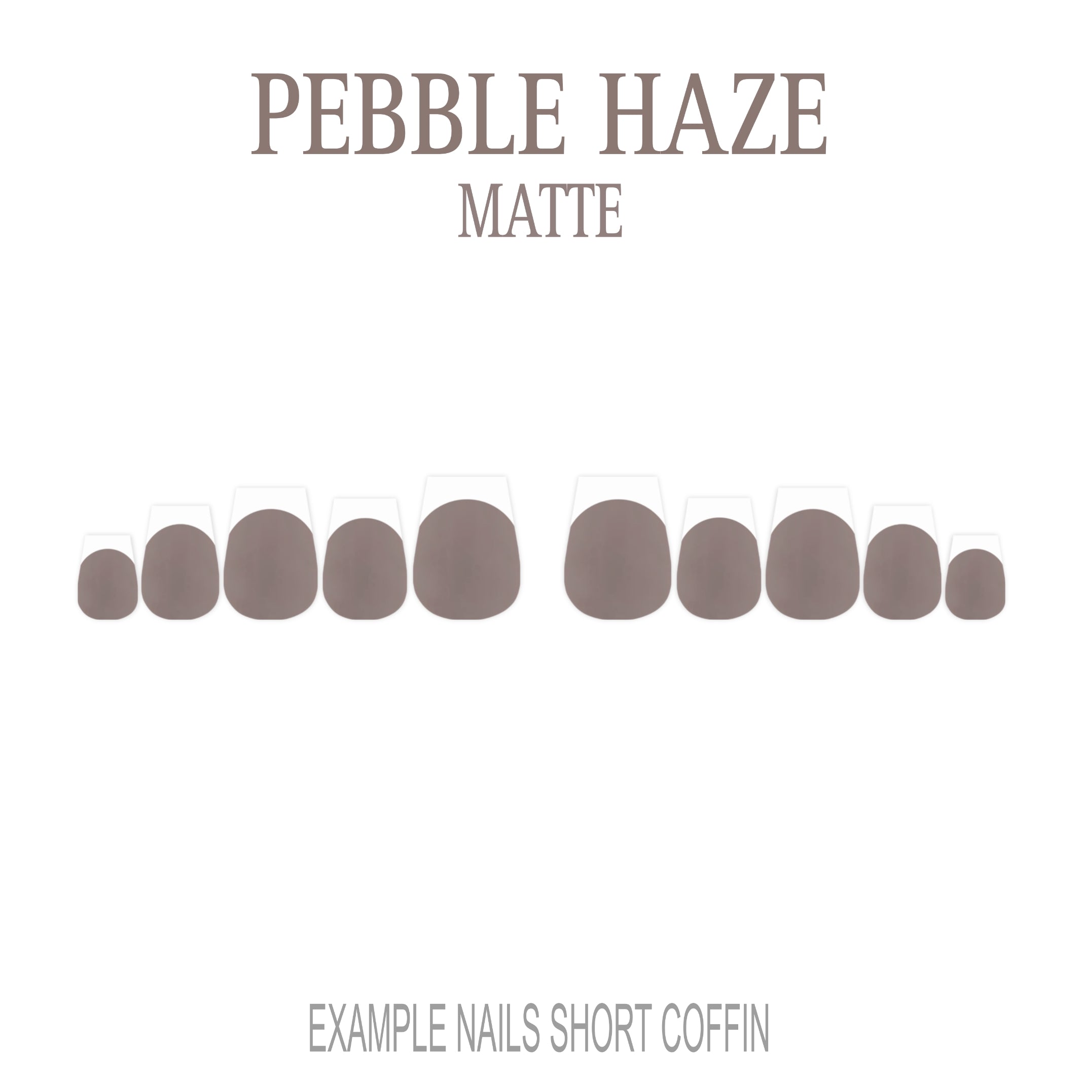 Pebble Haze grey French tip press-on nails