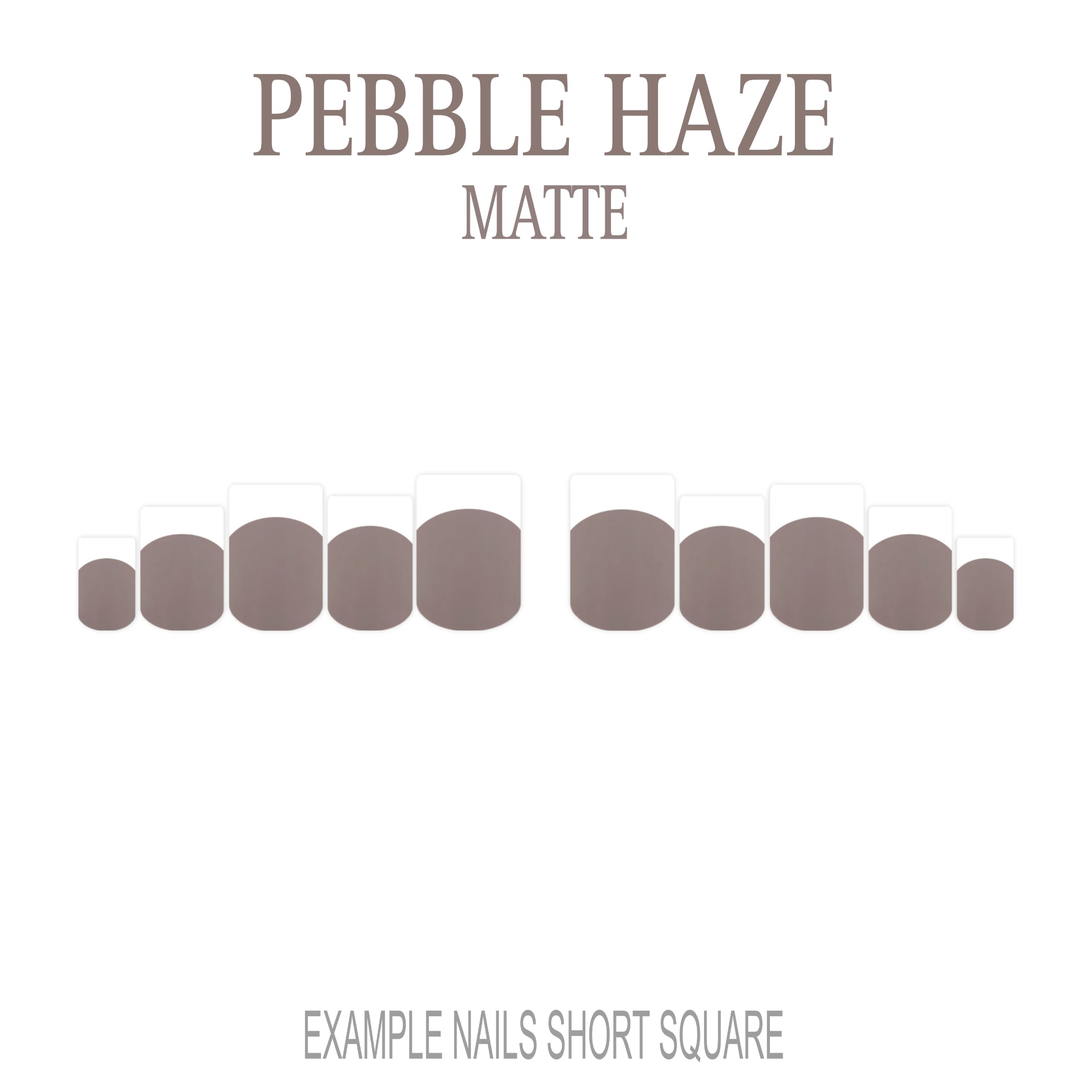 Pebble Haze grey French tip press-on nails