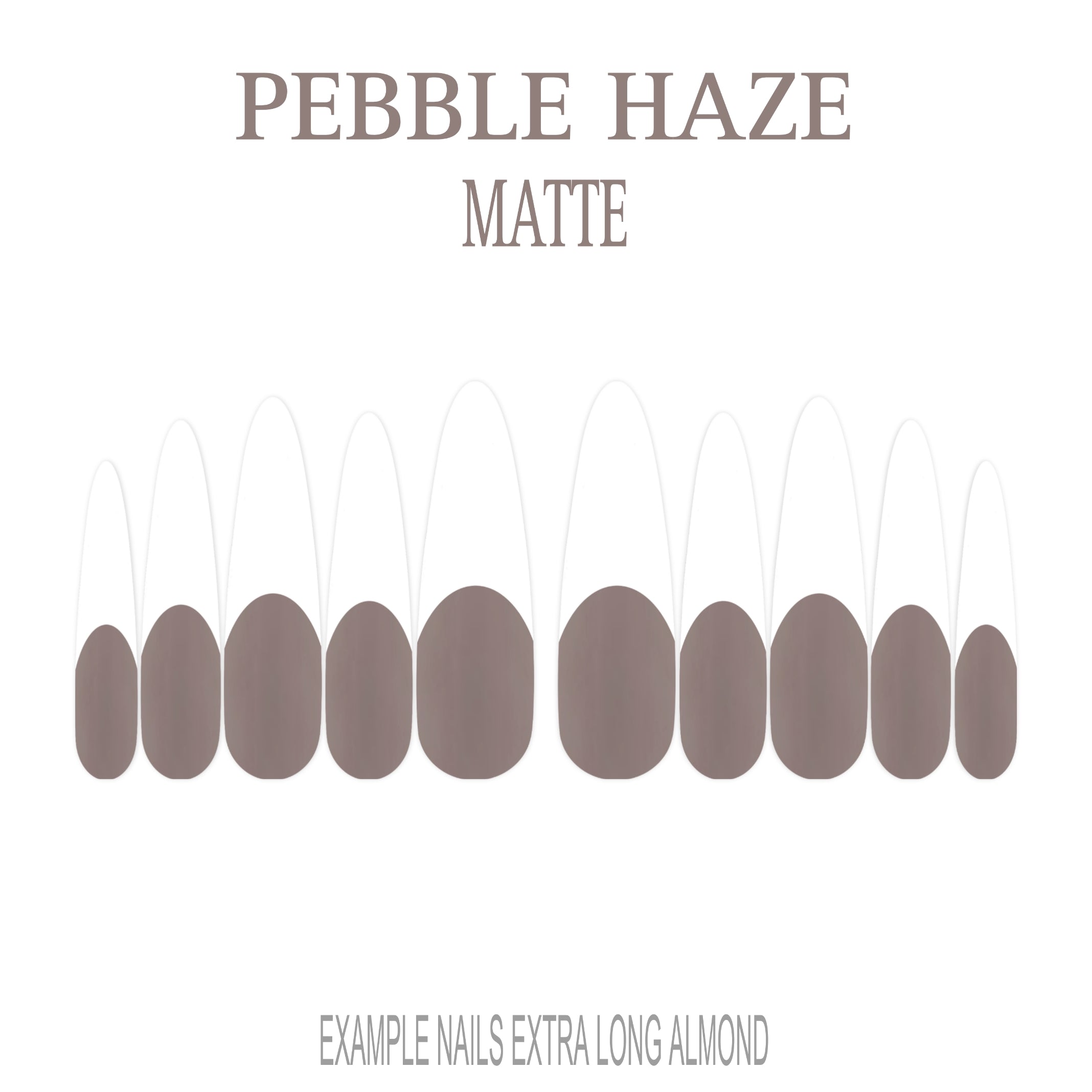 Pebble Haze grey French tip press-on nails