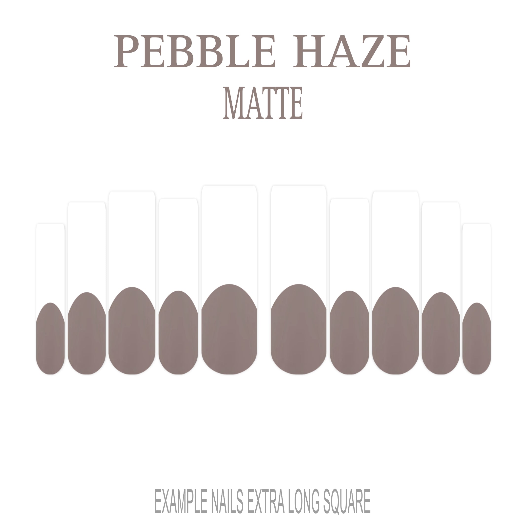Pebble Haze grey French tip press-on nails
