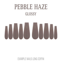 Pebble Haze grey nude press-on nails