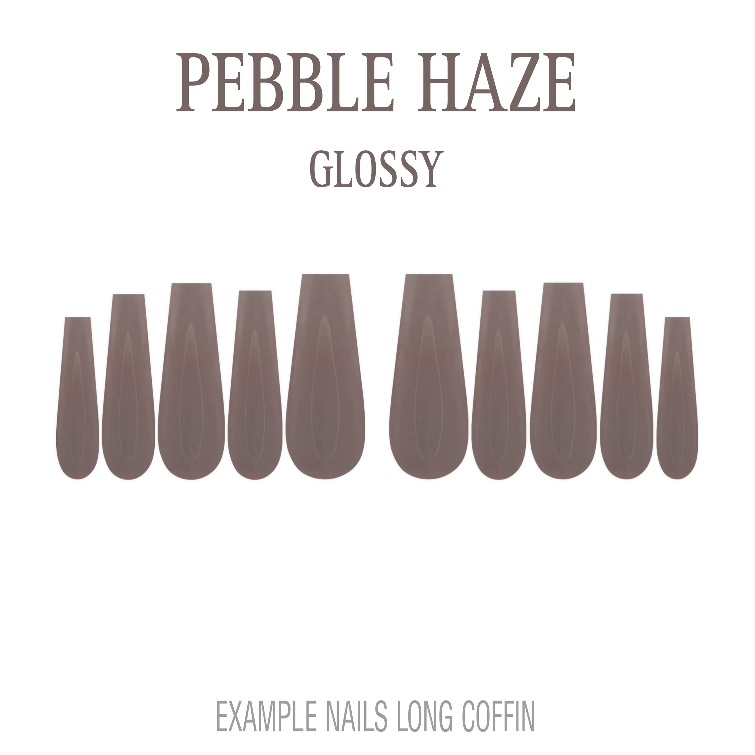 Pebble Haze grey nude press-on nails