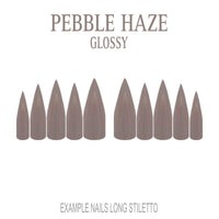 Pebble Haze grey nude press-on nails