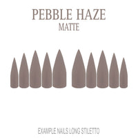 Pebble Haze grey nude press-on nails