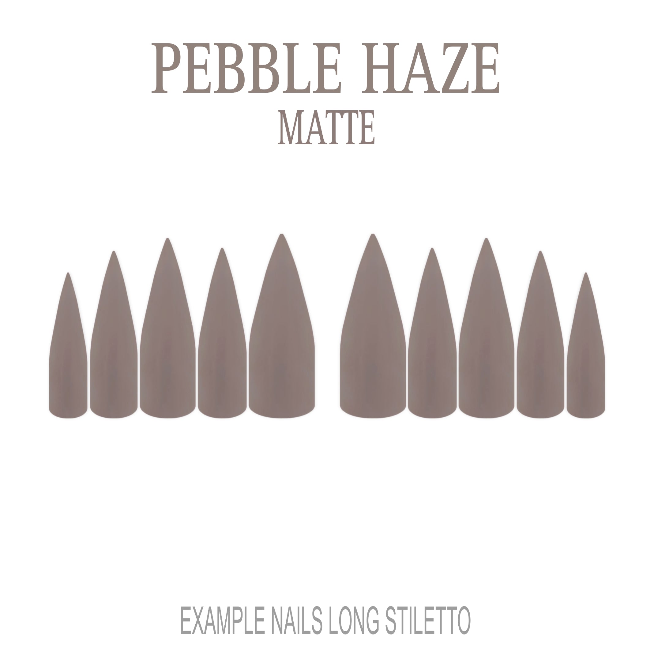 Pebble Haze grey nude press-on nails