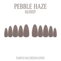 Pebble Haze grey nude press-on nails