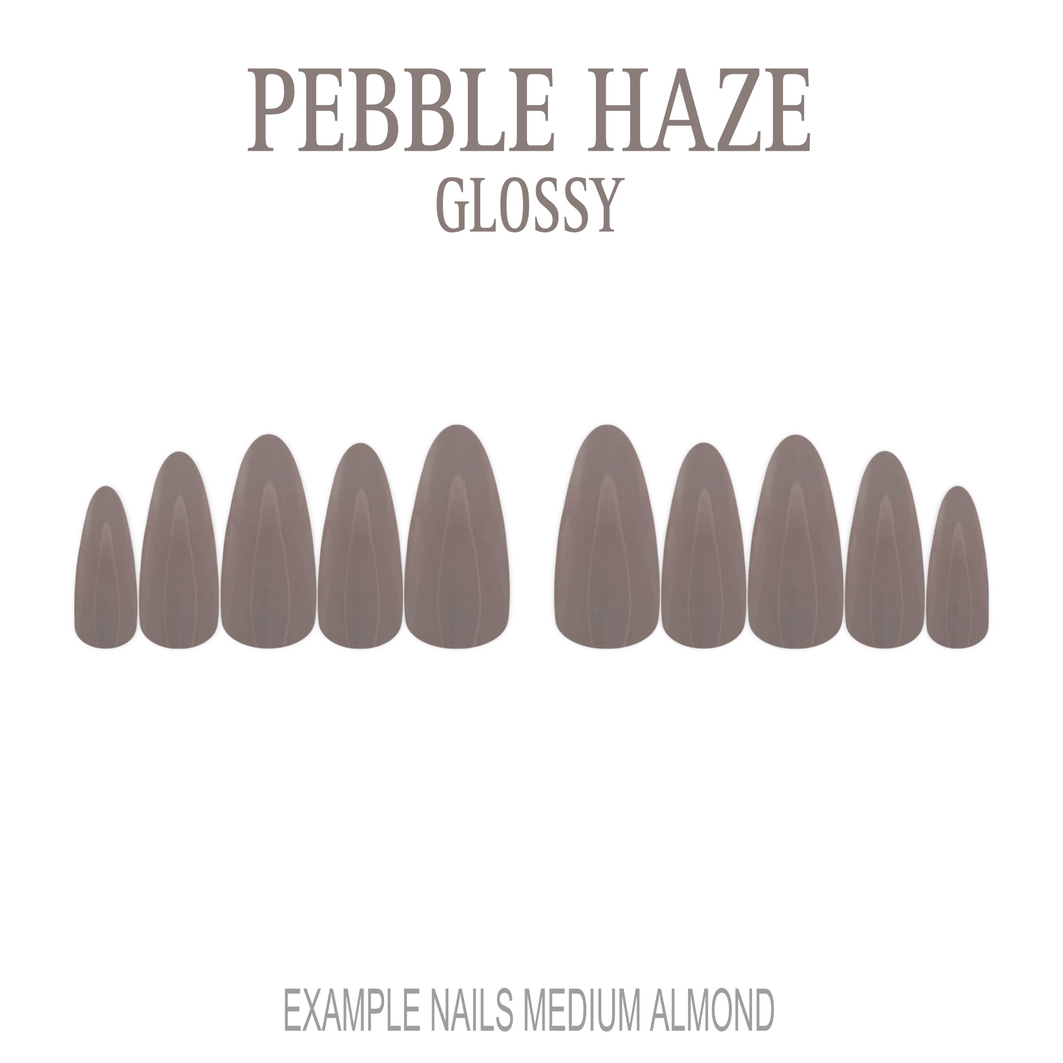 Pebble Haze grey nude press-on nails
