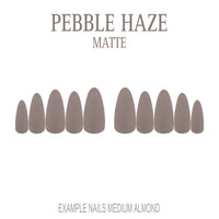 Pebble Haze grey nude press-on nails