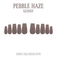 Pebble Haze grey nude press-on nails