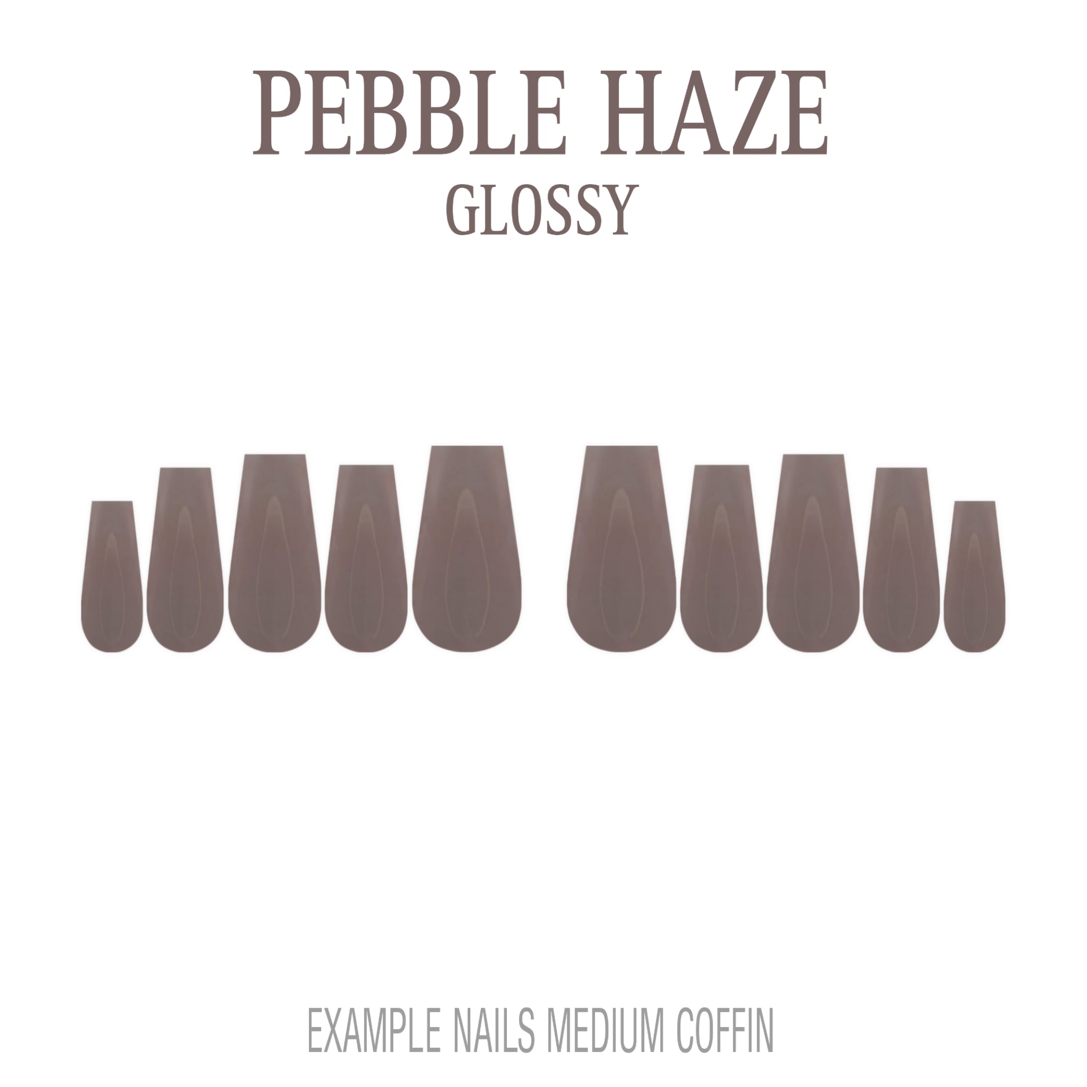 Pebble Haze grey nude press-on nails