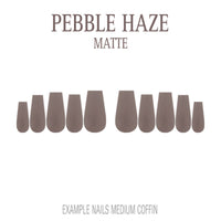 Pebble Haze grey nude press-on nails