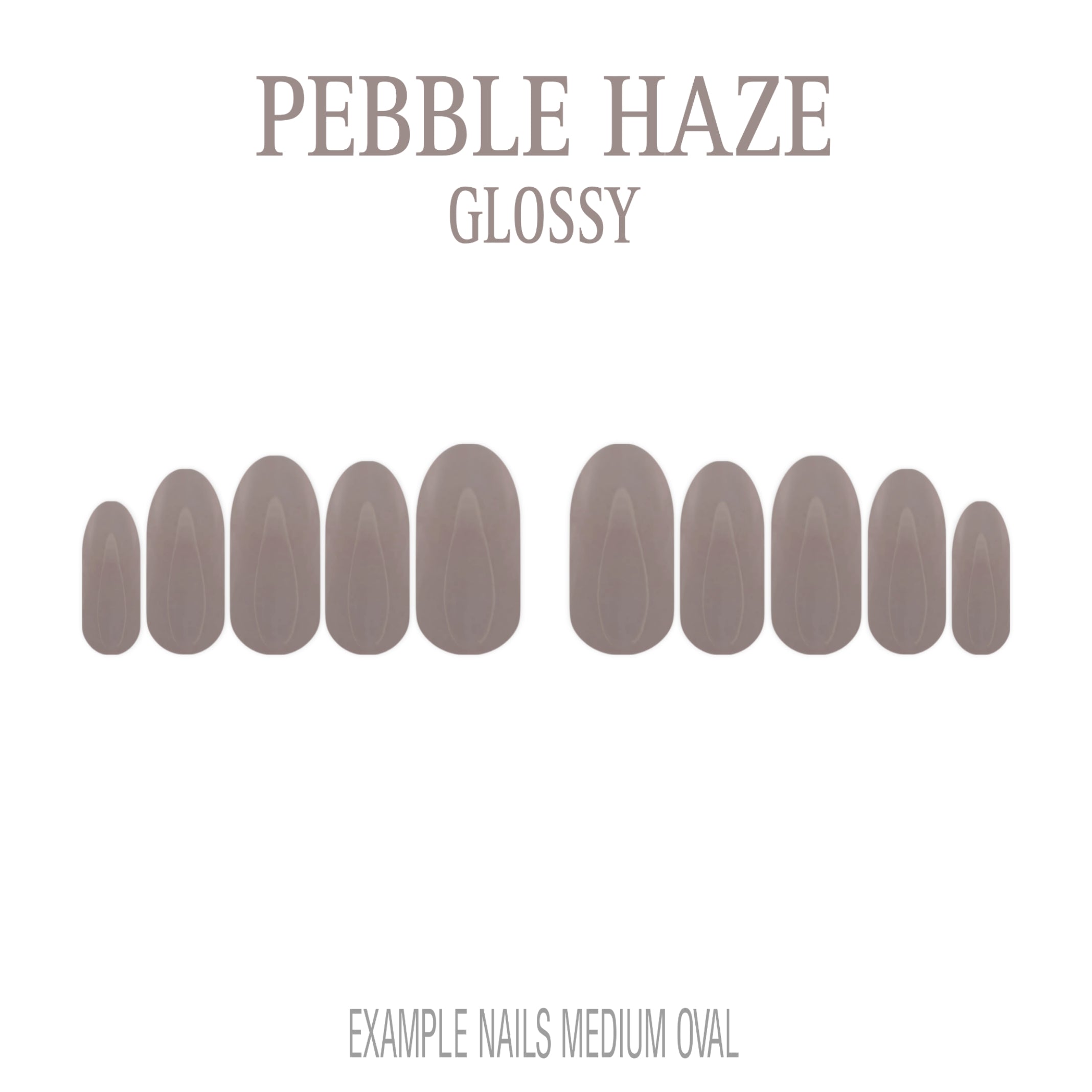 Pebble Haze grey nude press-on nails