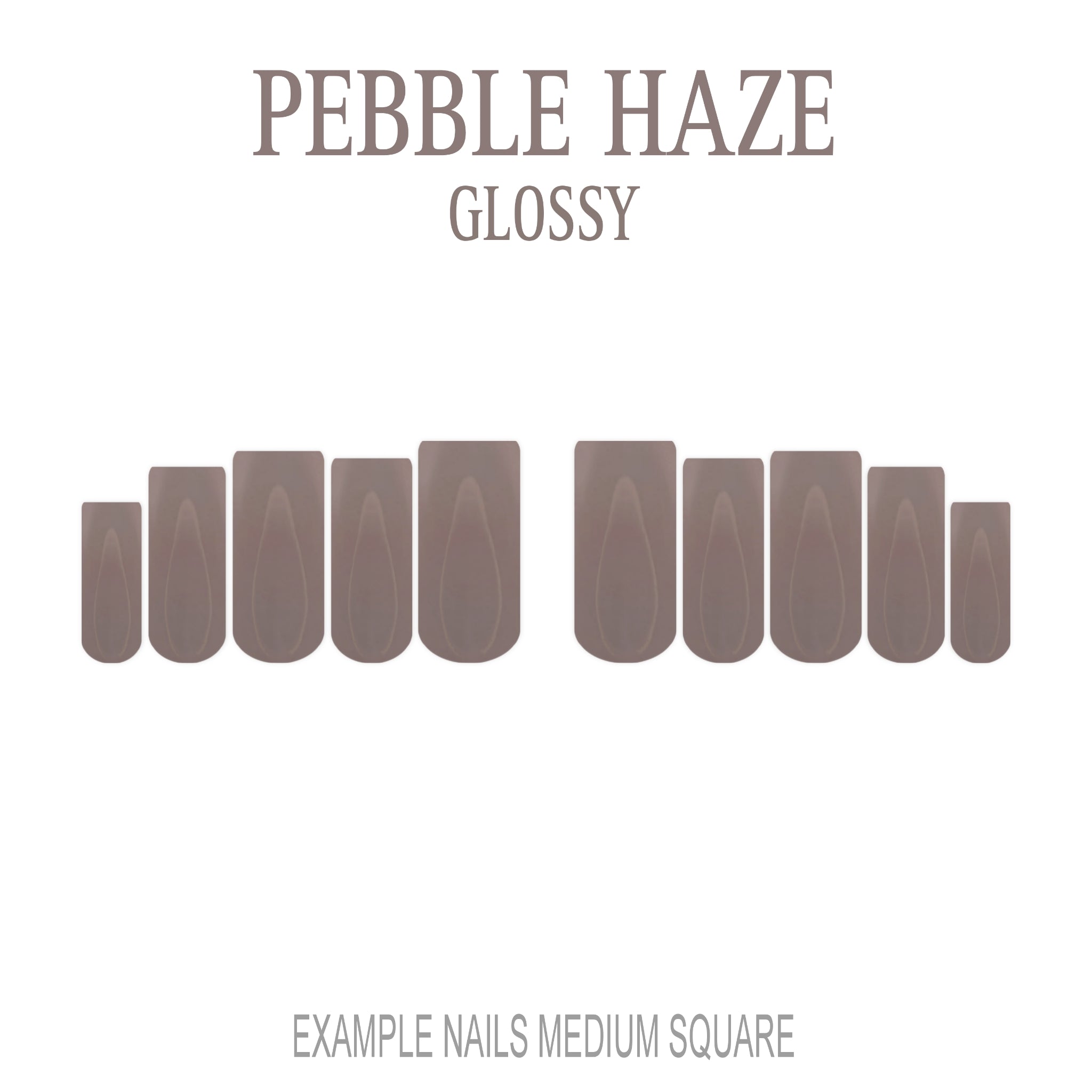 Pebble Haze grey nude press-on nails