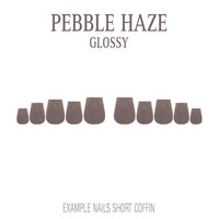 Pebble Haze grey nude press-on nails