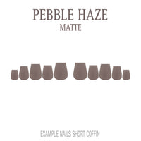 Pebble Haze grey nude press-on nails