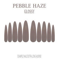 Pebble Haze grey nude press-on nails