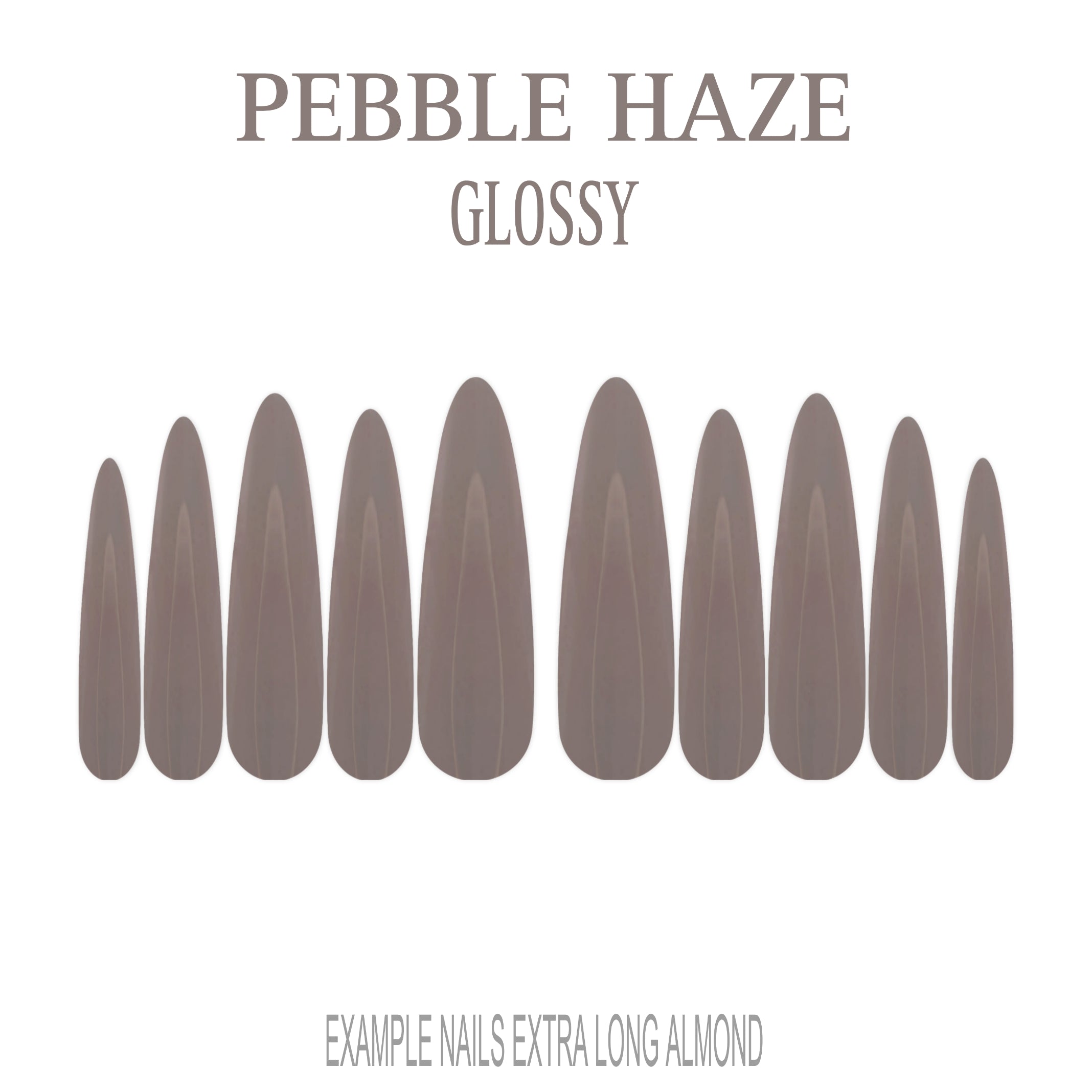 Pebble Haze grey nude press-on nails