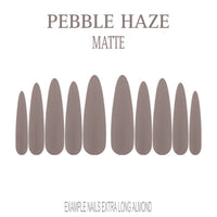 Pebble Haze grey nude press-on nails