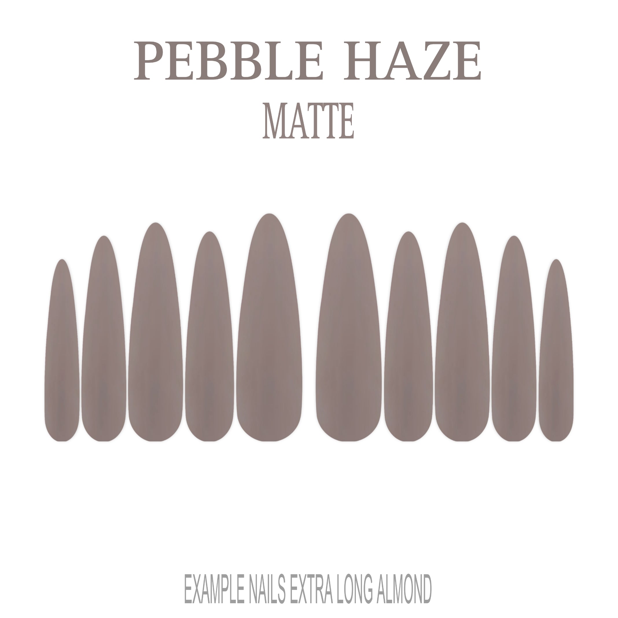 Pebble Haze grey nude press-on nails