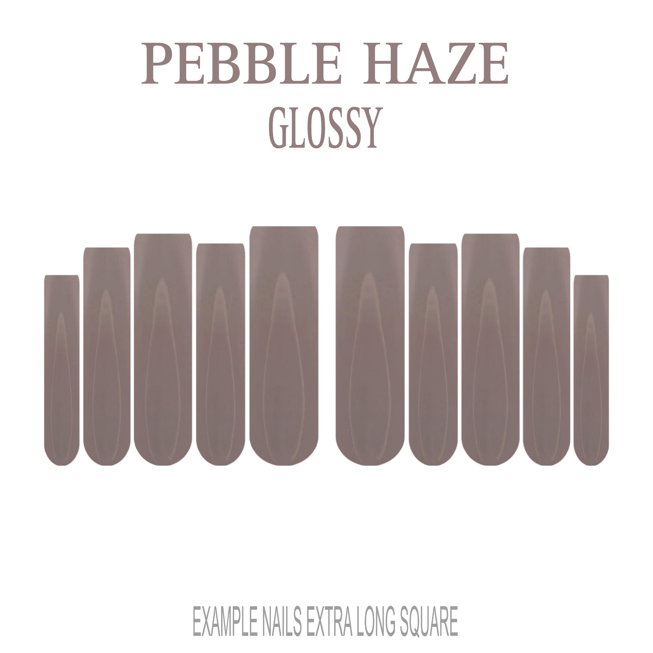 Pebble Haze grey nude press-on nails