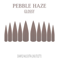 Pebble Haze grey nude press-on nails