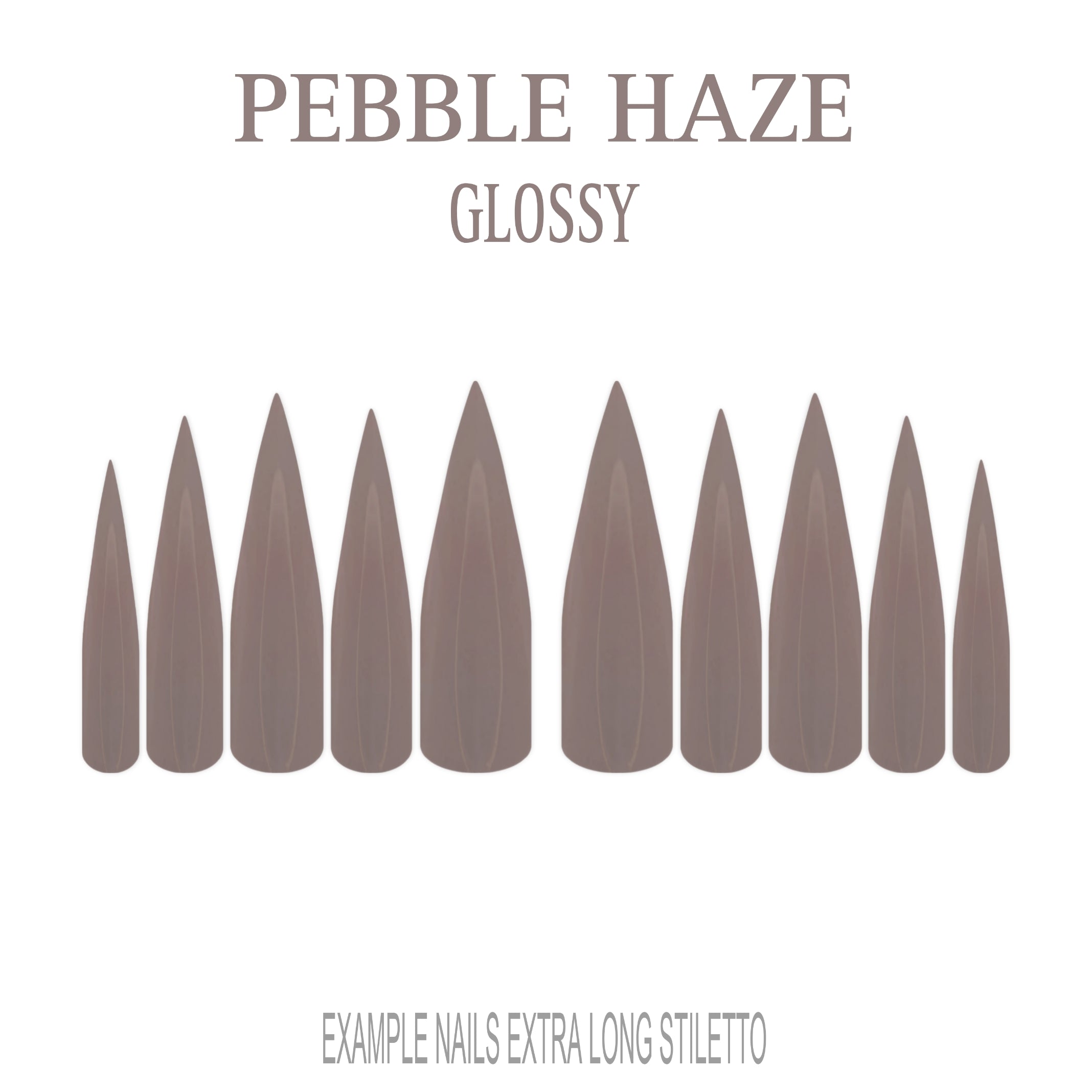 Pebble Haze grey nude press-on nails
