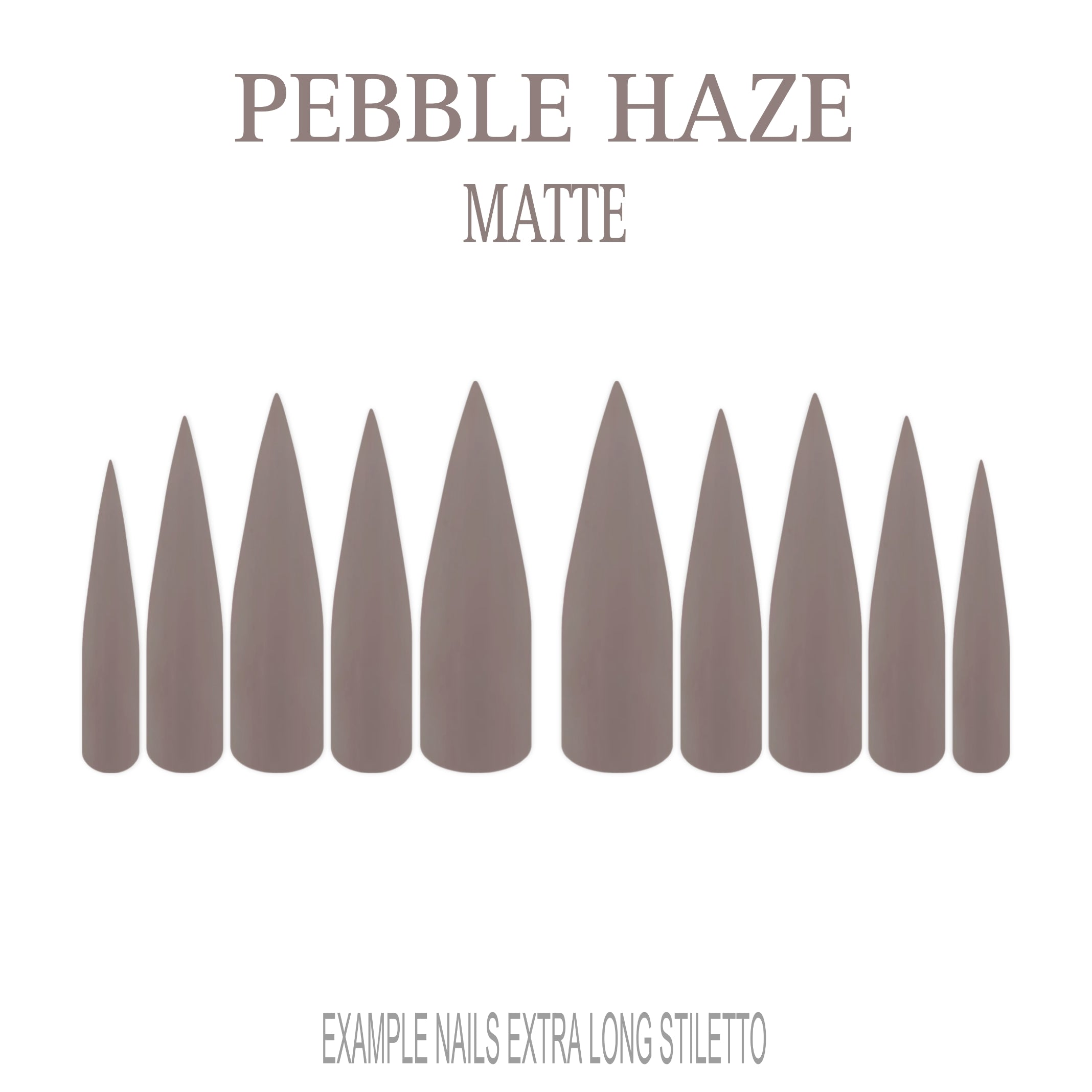 Pebble Haze grey nude press-on nails