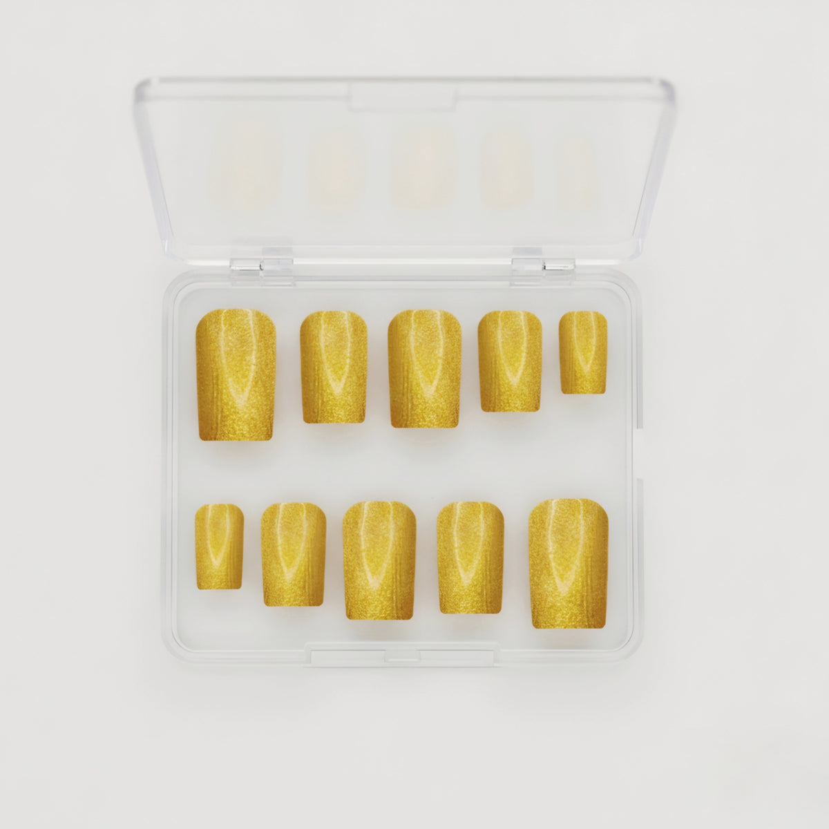 Midas Touch metallic gold press-on nails with glossy finish