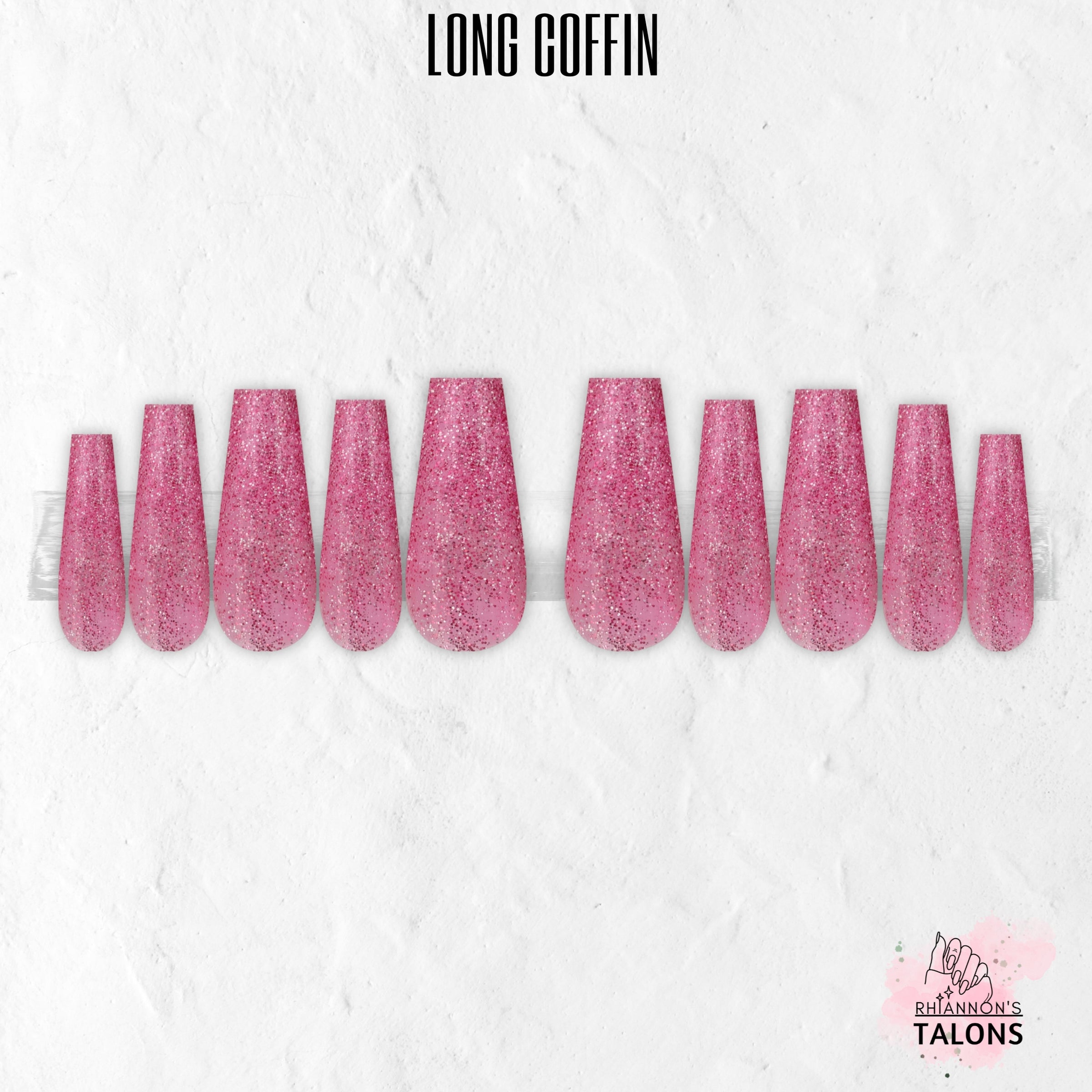 Pink Champagne glitter press-on nails