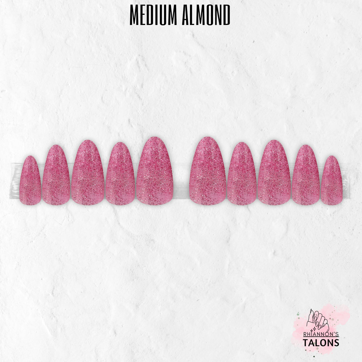 Pink Champagne glitter press-on nails