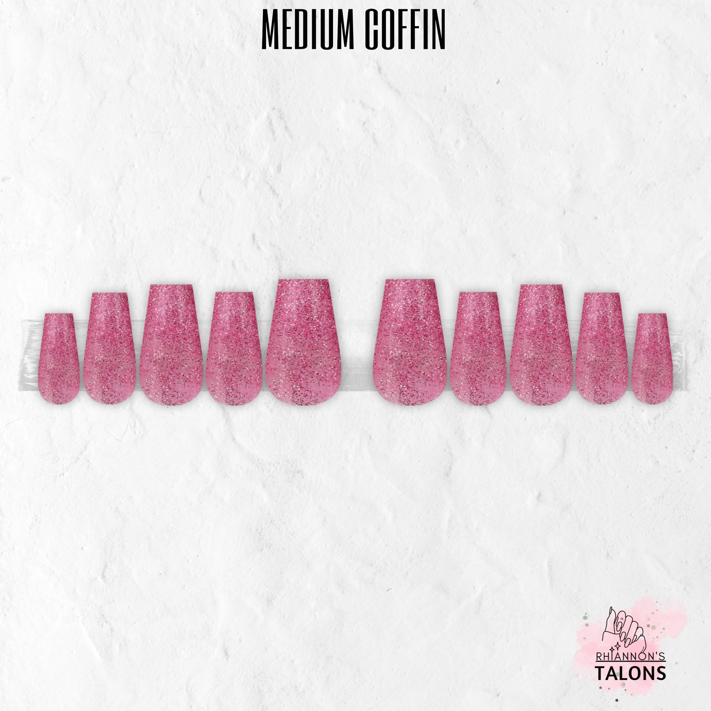 Pink Champagne glitter press-on nails