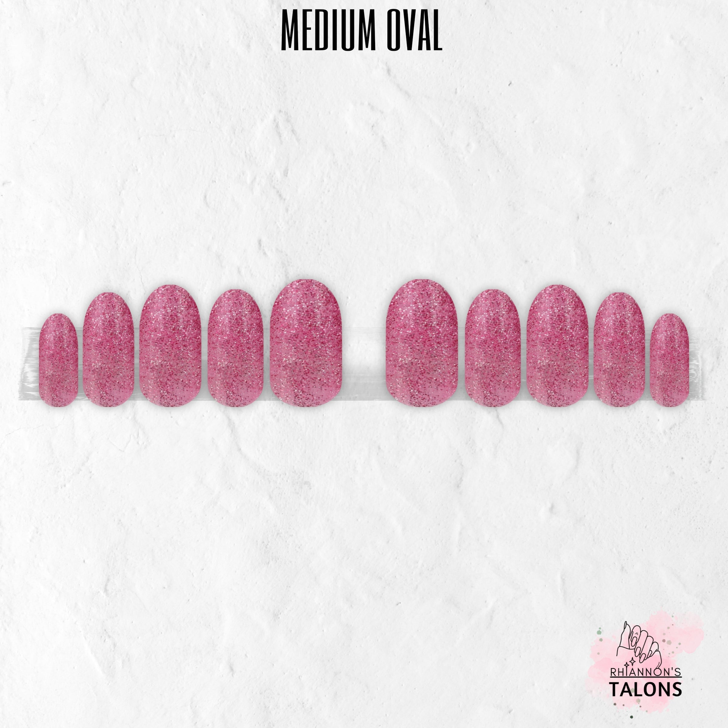 Pink Champagne glitter press-on nails