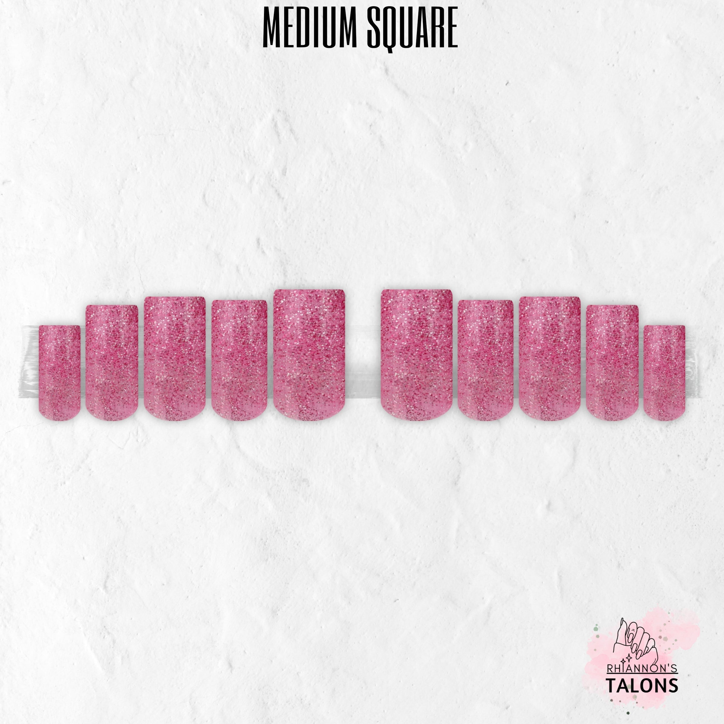 Pink Champagne glitter press-on nails