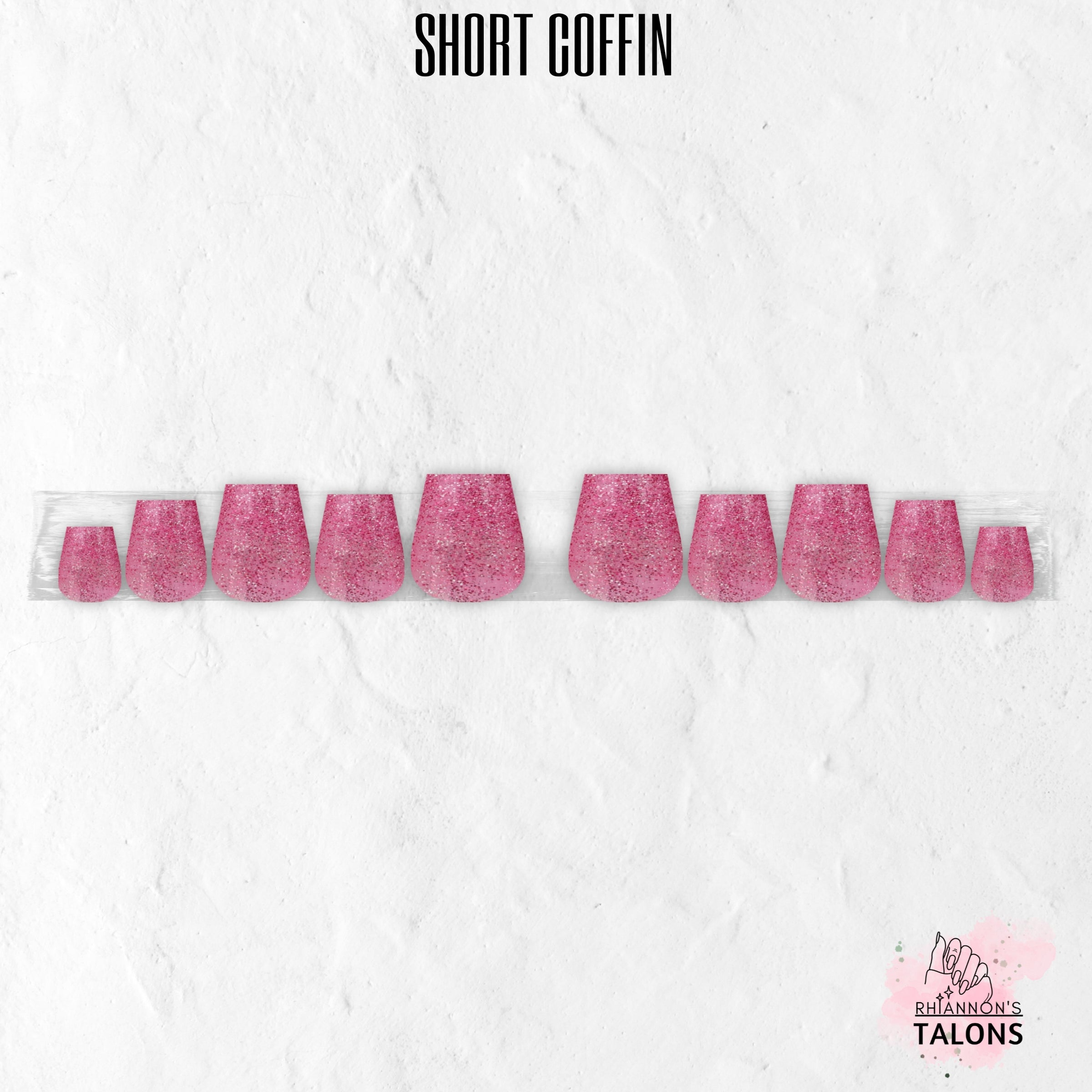 Pink Champagne glitter press-on nails