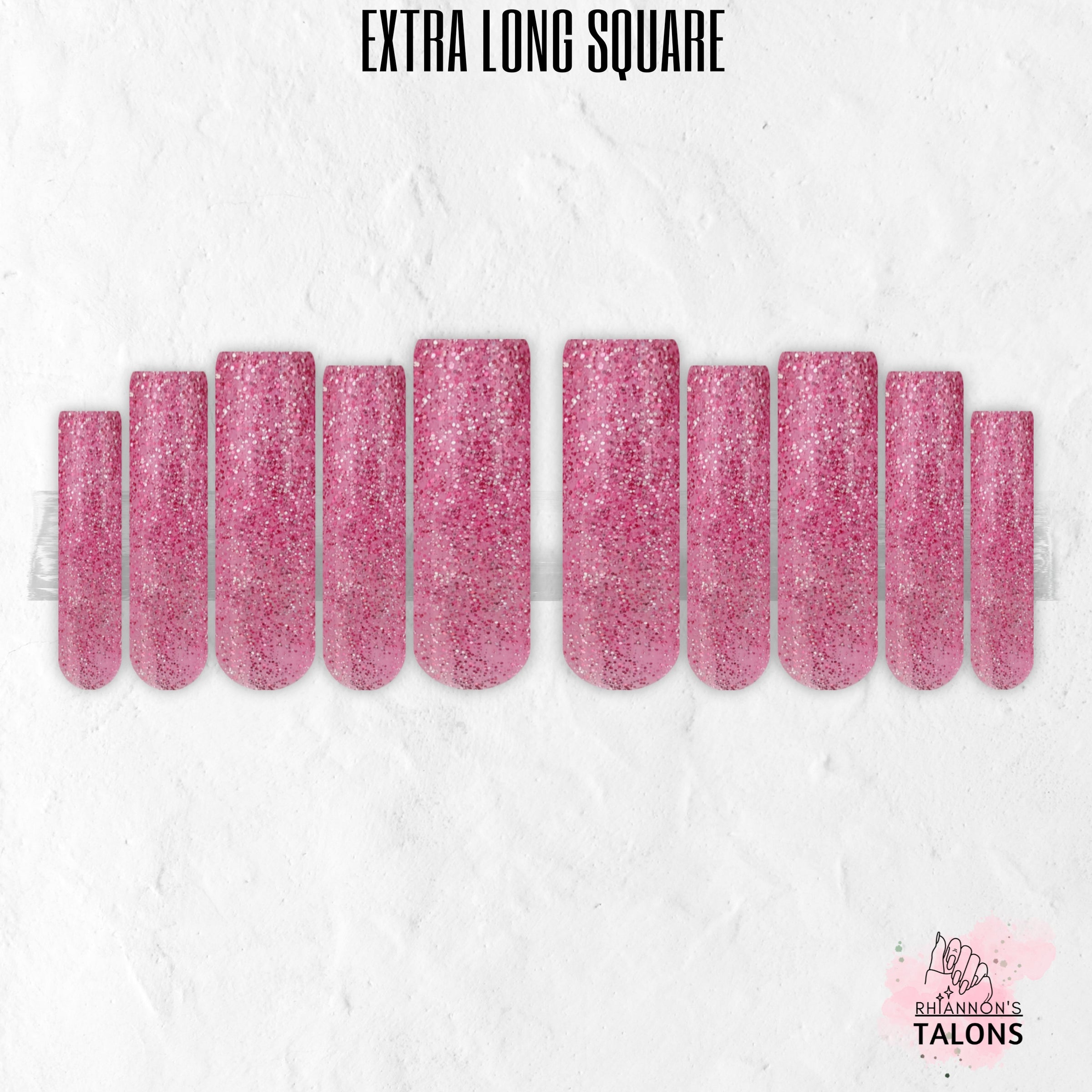 Pink Champagne glitter press-on nails