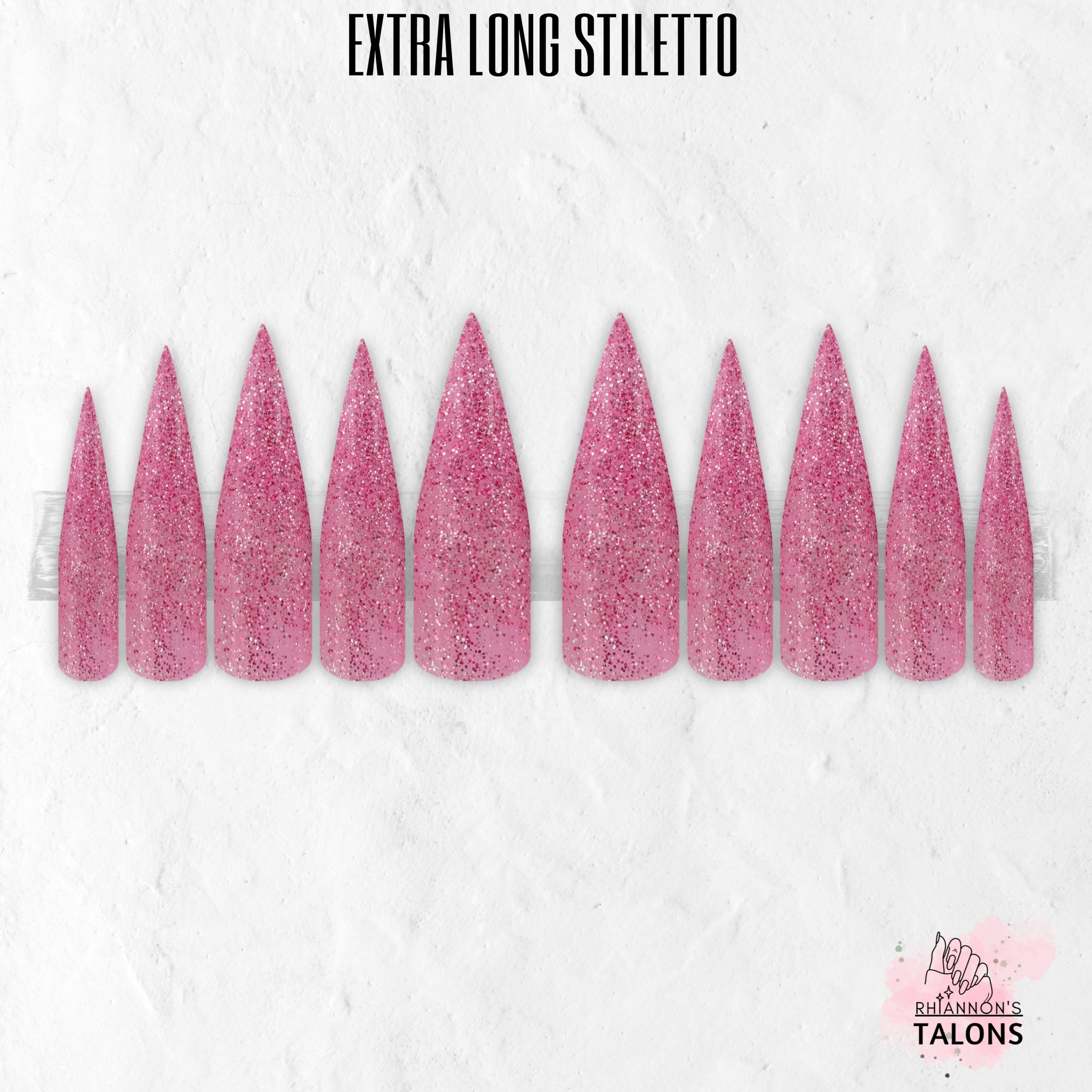 Pink Champagne glitter press-on nails