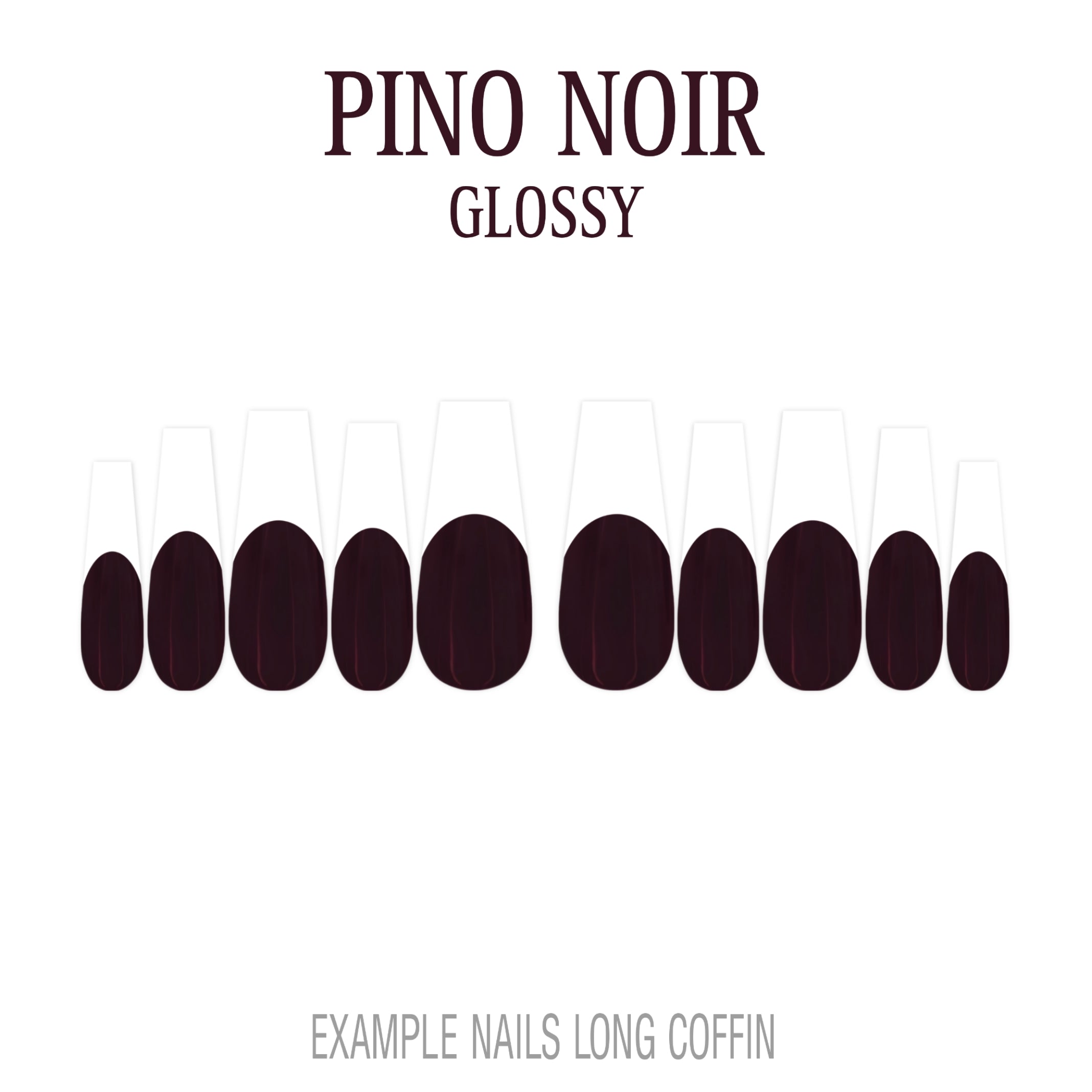 Pinot Noir burgundy French tip press-on nails