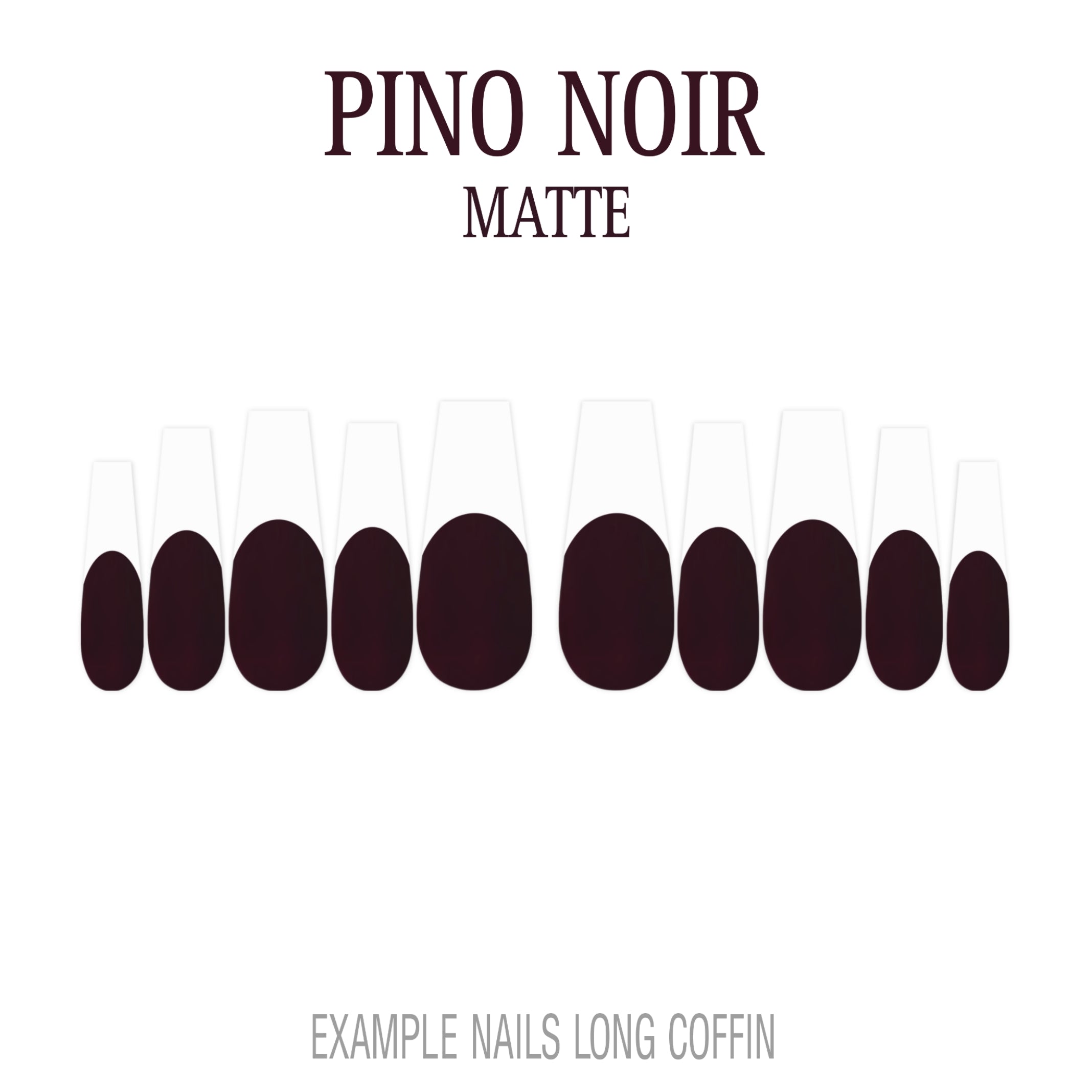 Pinot Noir burgundy French tip press-on nails