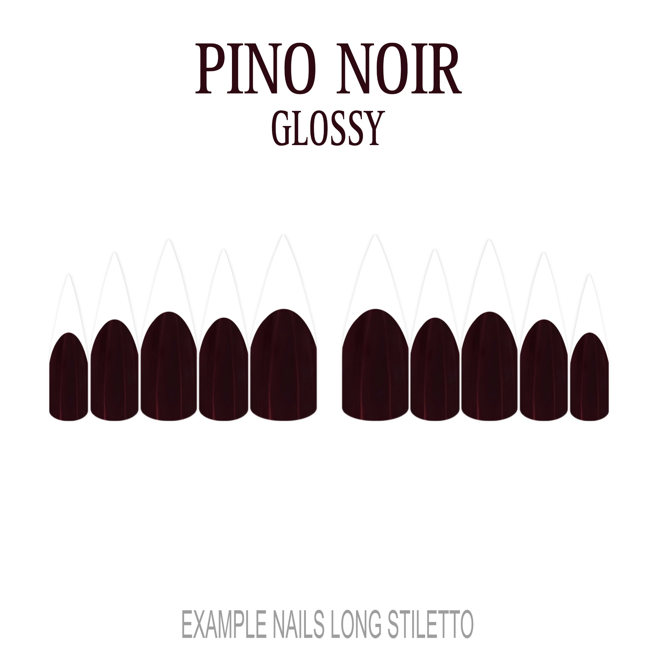 Pinot Noir burgundy French tip press-on nails