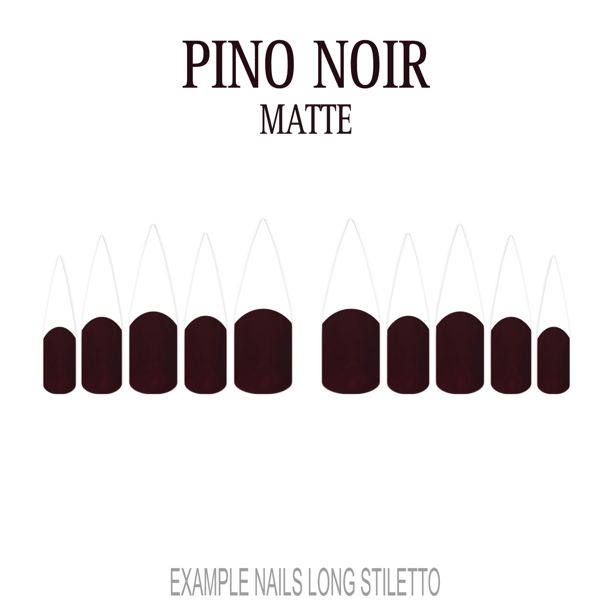 Pinot Noir burgundy French tip press-on nails