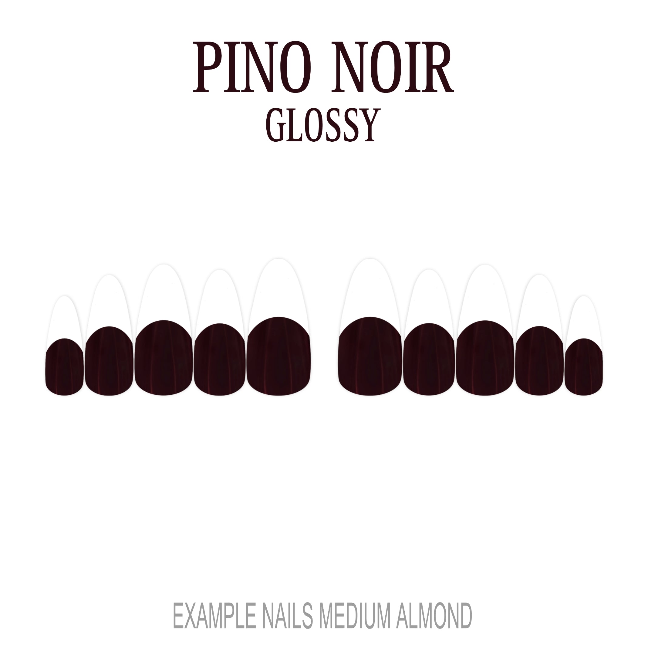 Pinot Noir burgundy French tip press-on nails