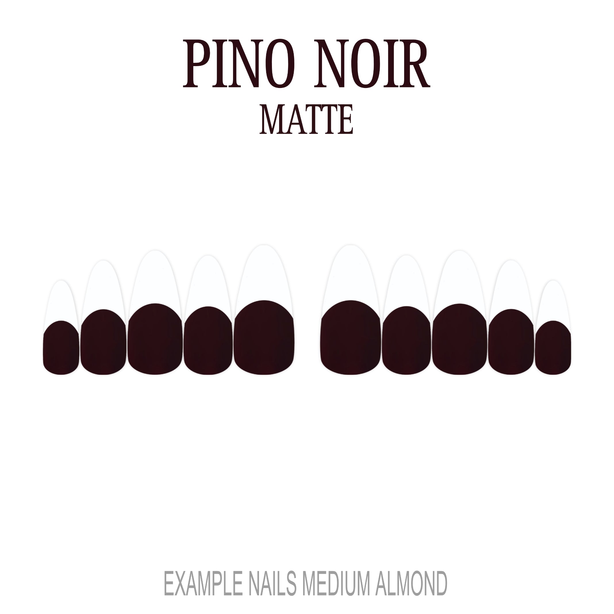 Pinot Noir burgundy French tip press-on nails