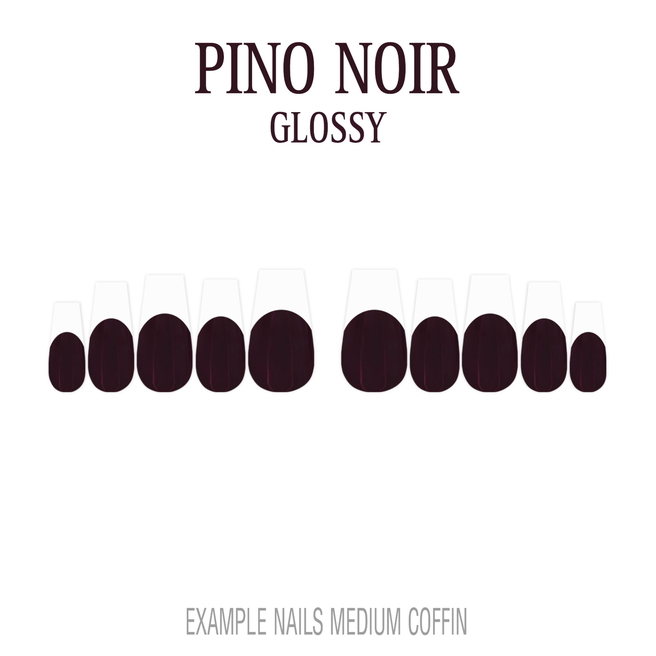 Pinot Noir burgundy French tip press-on nails