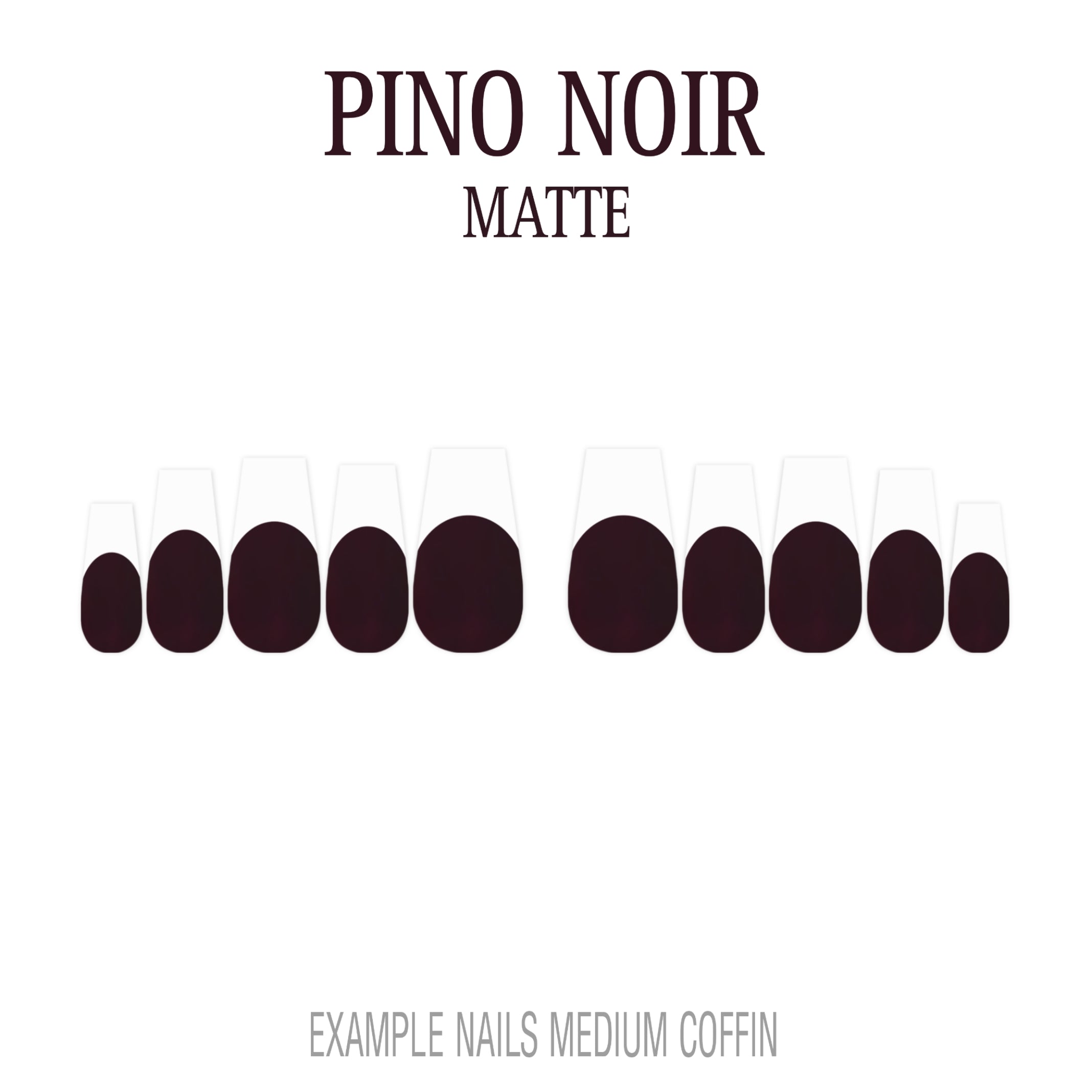 Pinot Noir burgundy French tip press-on nails