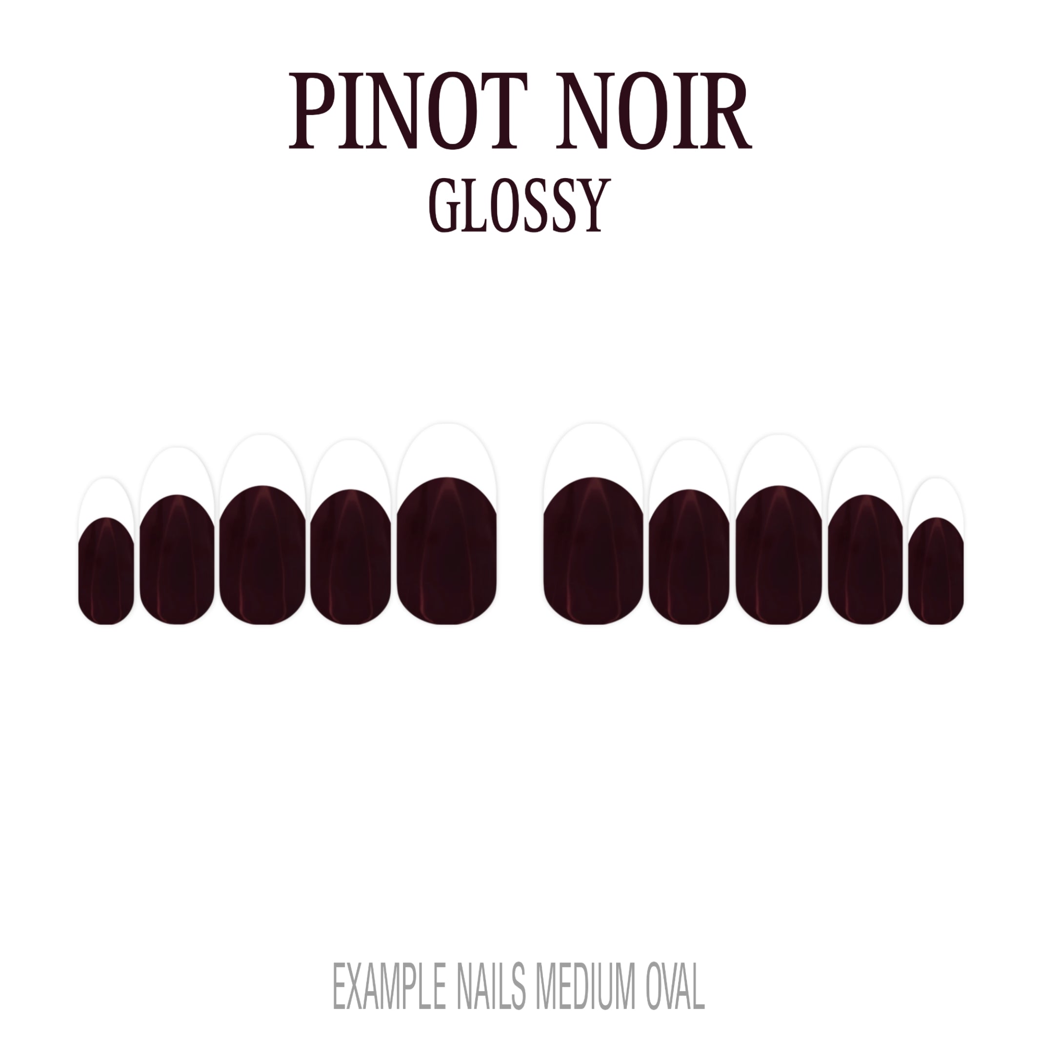 Pinot Noir burgundy French tip press-on nails