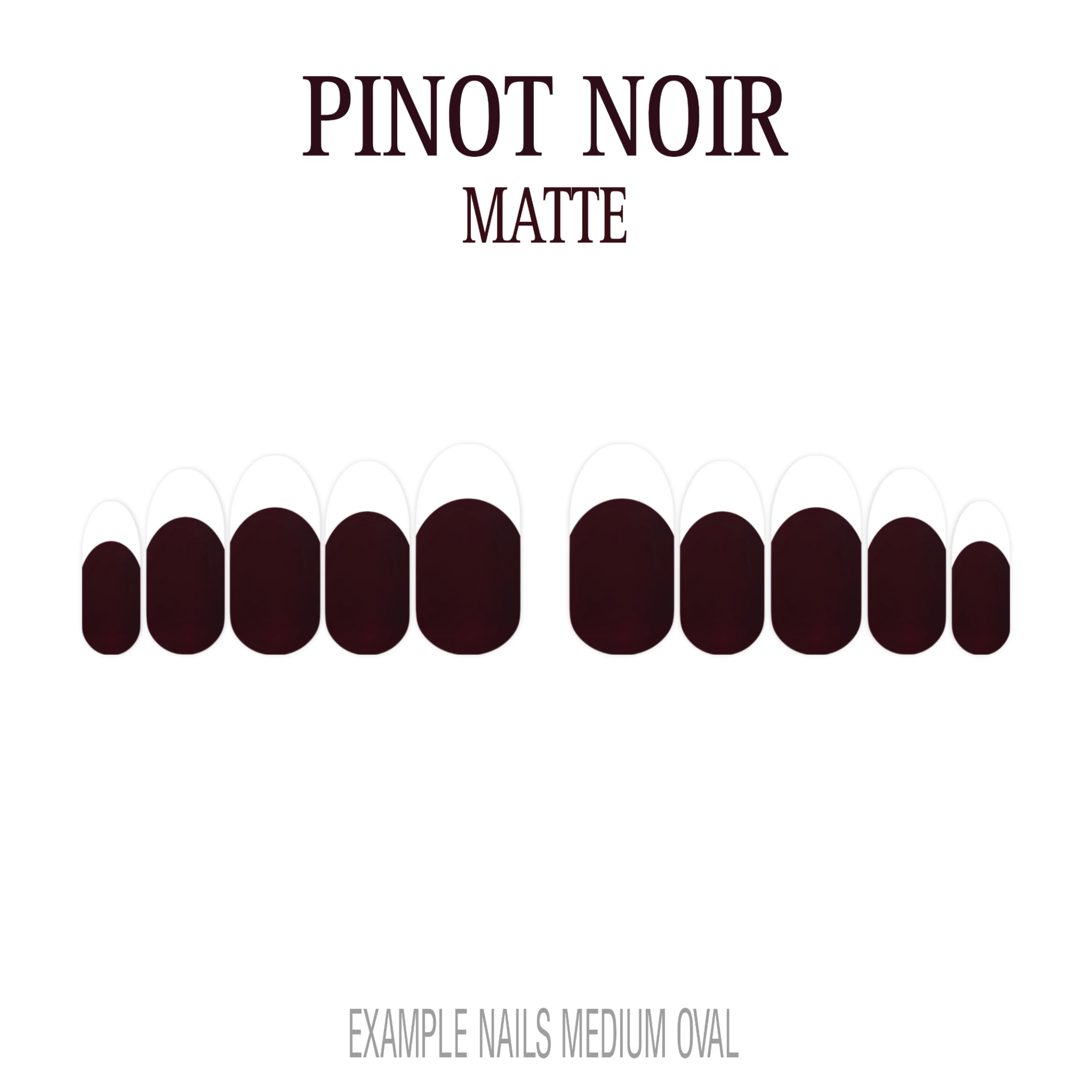 Pinot Noir burgundy French tip press-on nails