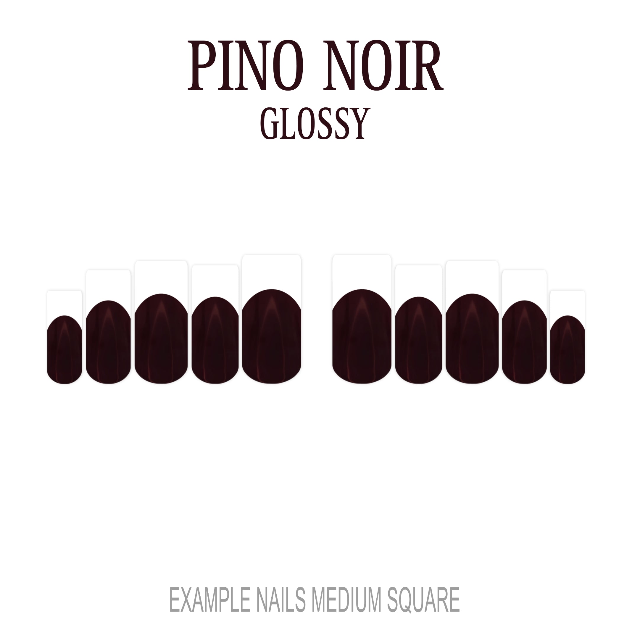 Pinot Noir burgundy French tip press-on nails