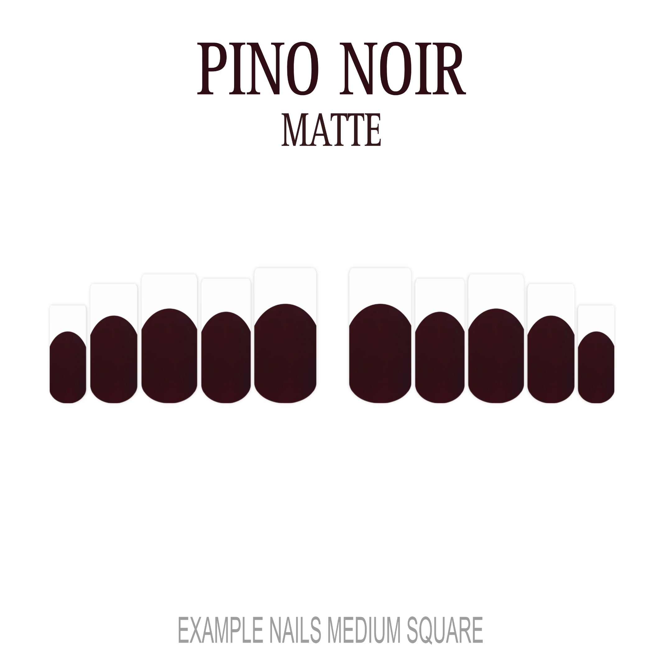 Pinot Noir burgundy French tip press-on nails
