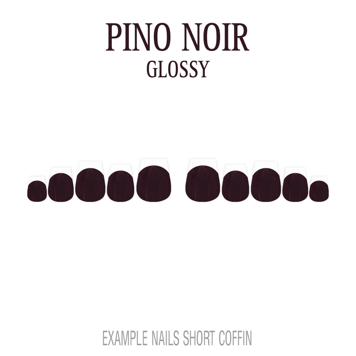 Pinot Noir burgundy French tip press-on nails